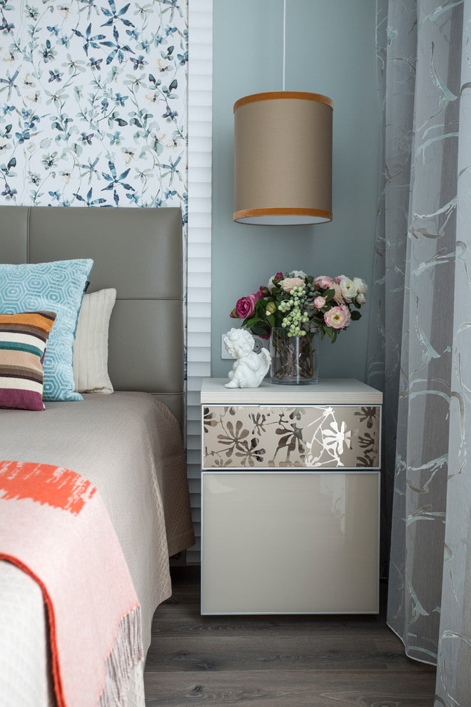 bedside table in the bedroom