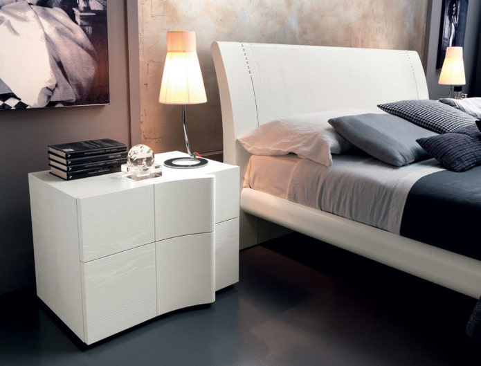 white bedside table