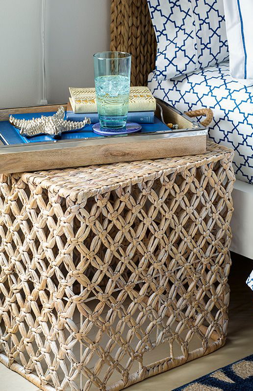 rattan bedside table