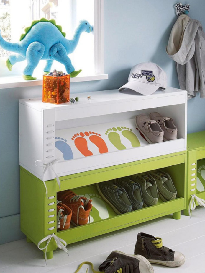 children's shoe rack in the interior