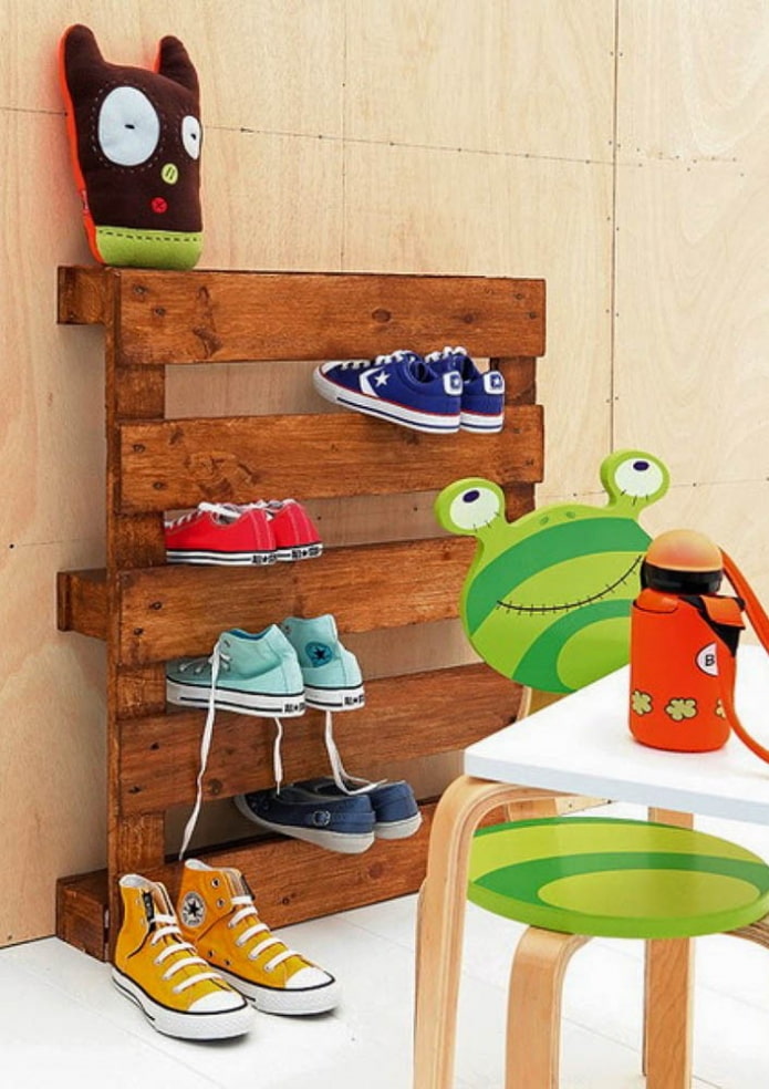 children's shoe rack in the interior