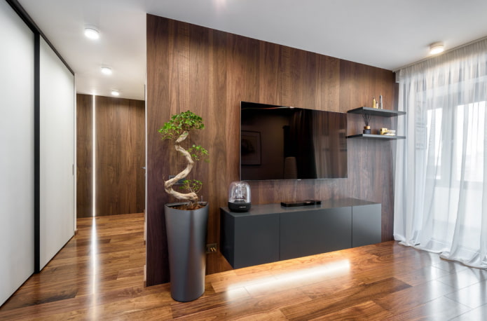 floating TV stand in the interior floating TV stand in the interior