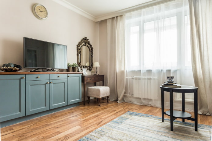 wooden tv stand in the interior wooden tv stand in the interior