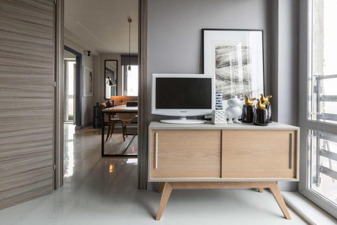 TV stand in the interior TV stand in the interior