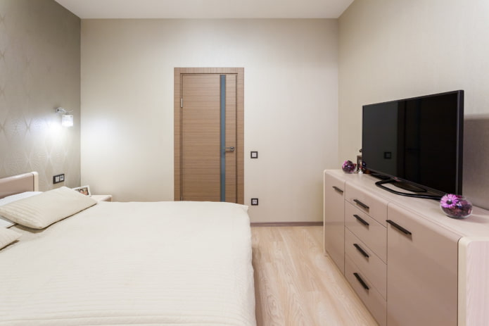 TV stand in the interior of the bedroom TV stand in the interior of the bedroom