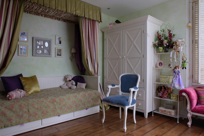 wardrobe in the interior of the nursery in the style of Provence wardrobe in the interior of the nursery in the style of Provence