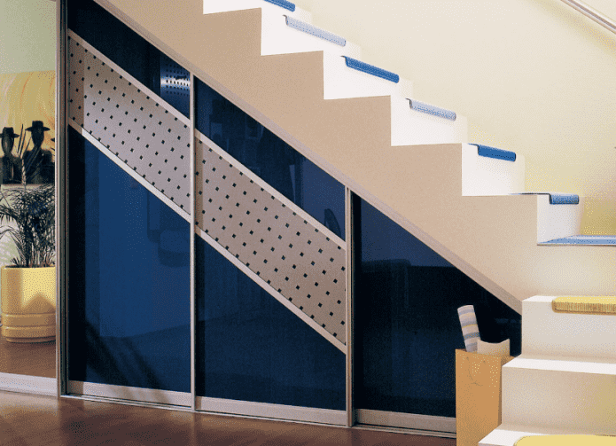 sliding wardrobe under the flight of stairs