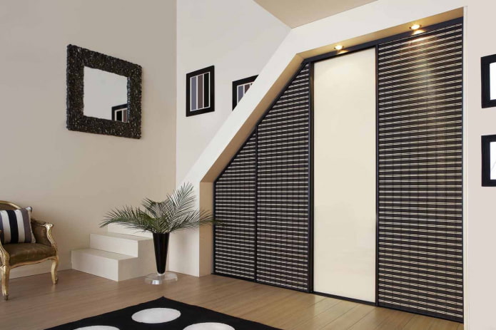 sliding wardrobe under the flight of stairs
