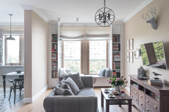 lockers around the window in the living room interior lockers around the window in the living room interior