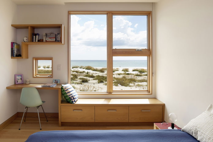 cabinet under the window in the interior cabinet under the window in the interior