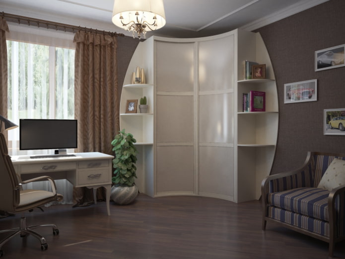 wardrobe near the window in the interior wardrobe near the window in the interior