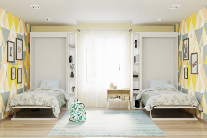 convertible wardrobes near the window in the interior convertible wardrobes near the window in the interior