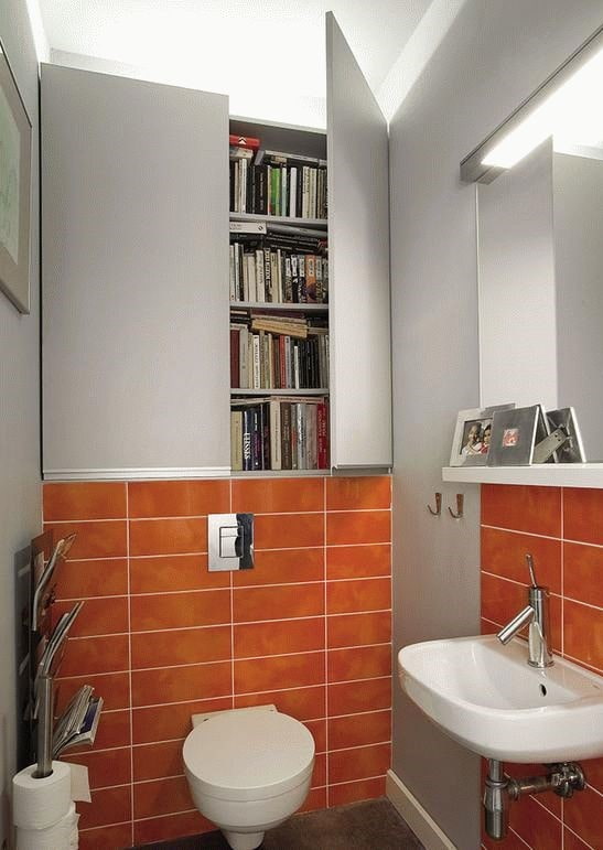 wardrobe with doors in the interior of the toilet