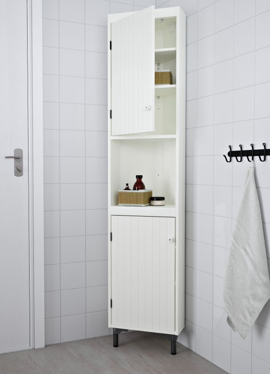 corner cabinet in the interior of the toilet