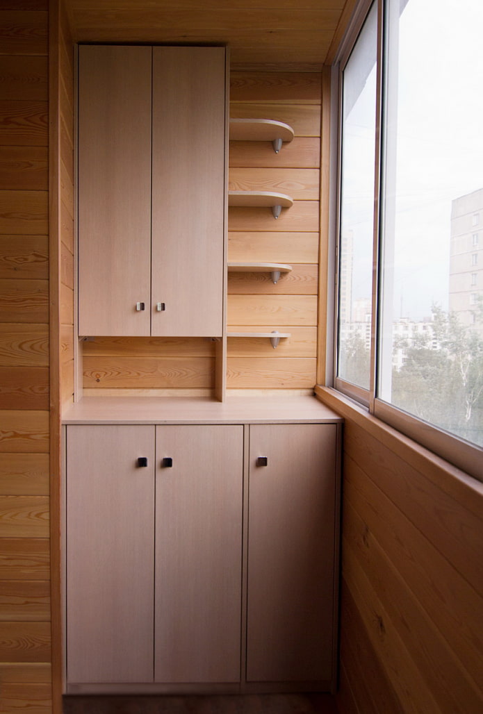 cabinet with outside shelves