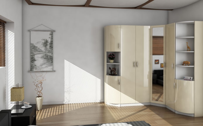 beige corner wardrobe in the hall beige corner wardrobe in the hall