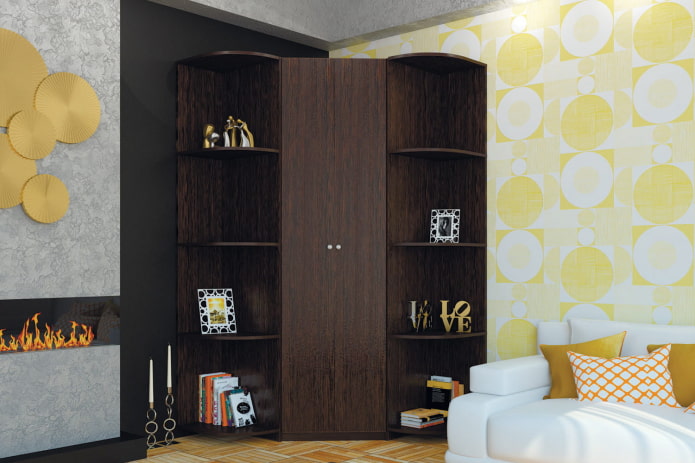 corner wardrobe in wenge color in the hall corner wardrobe in wenge color in the hall