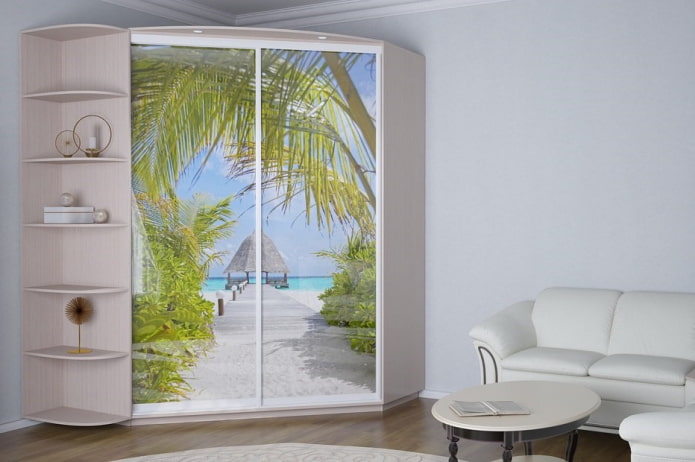 design of a corner cabinet in the interior of the hall design of a corner cabinet in the interior of the hall