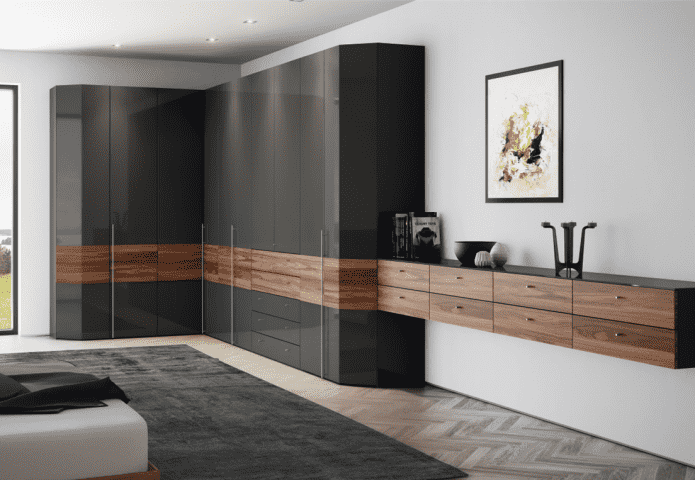 corner wardrobe in the interior of the hall in modern style corner wardrobe in the interior of the hall in modern style