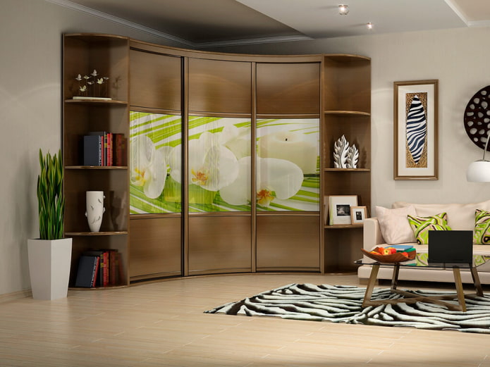 design of a corner cabinet in the interior of the hall design of a corner cabinet in the interior of the hall