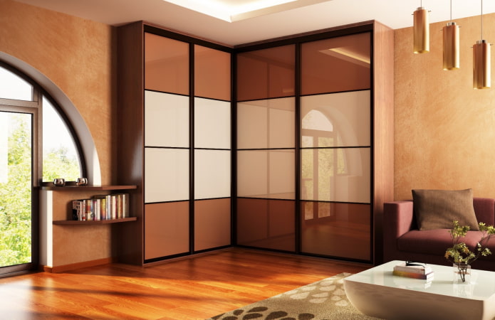 corner wardrobe in the interior of the hall corner wardrobe in the interior of the hall