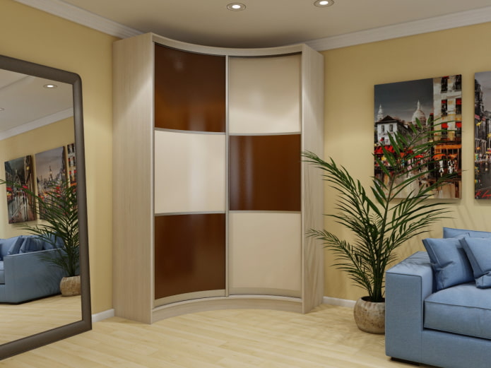 corner wardrobe in the interior of the hall corner wardrobe in the interior of the hall