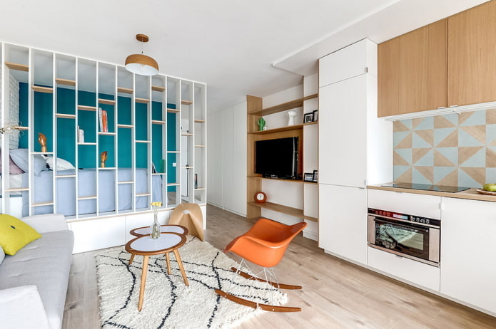 interior decoration of a studio apartment