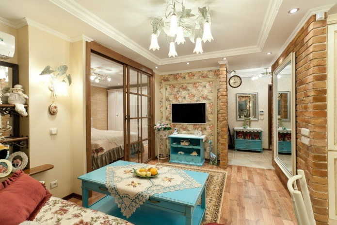 interior decoration of a studio apartment