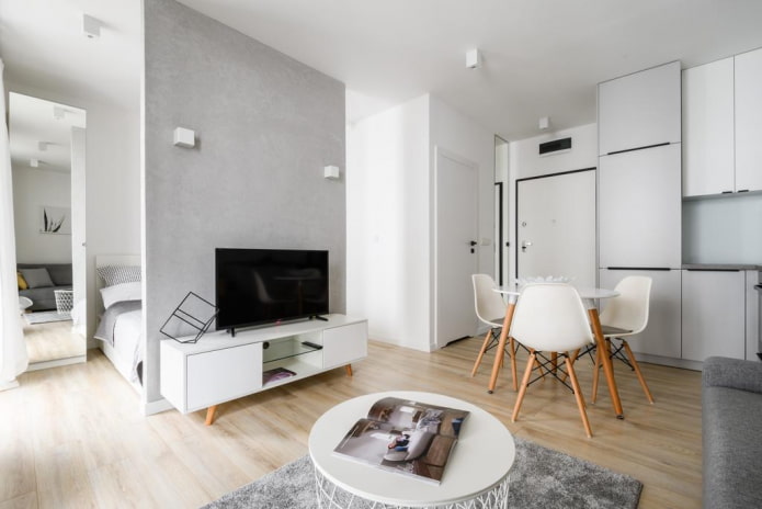 interior layout of a studio apartment