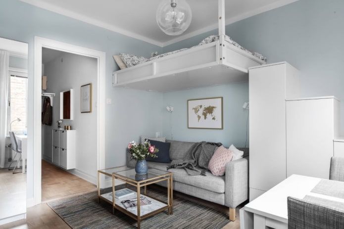 interior of a small studio apartment