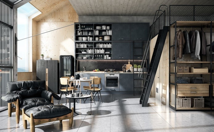 finishing of the studio in an industrial style finishing of the studio in an industrial style