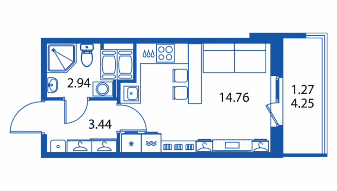 Layout of the apartment 22 sq m