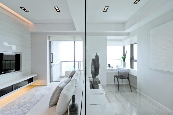 interior of a studio apartment in high-tech style