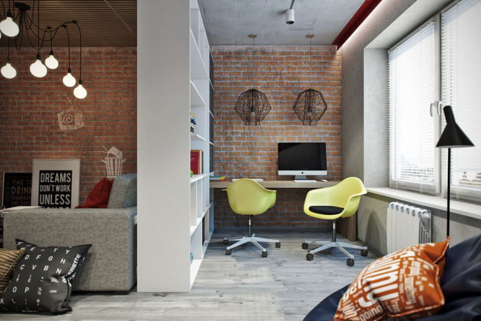 study in the interior of a studio apartment