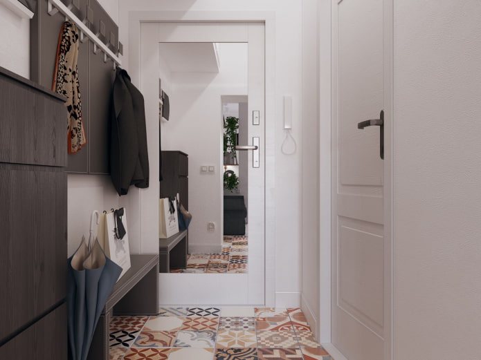 hallway in the interior of a studio apartment
