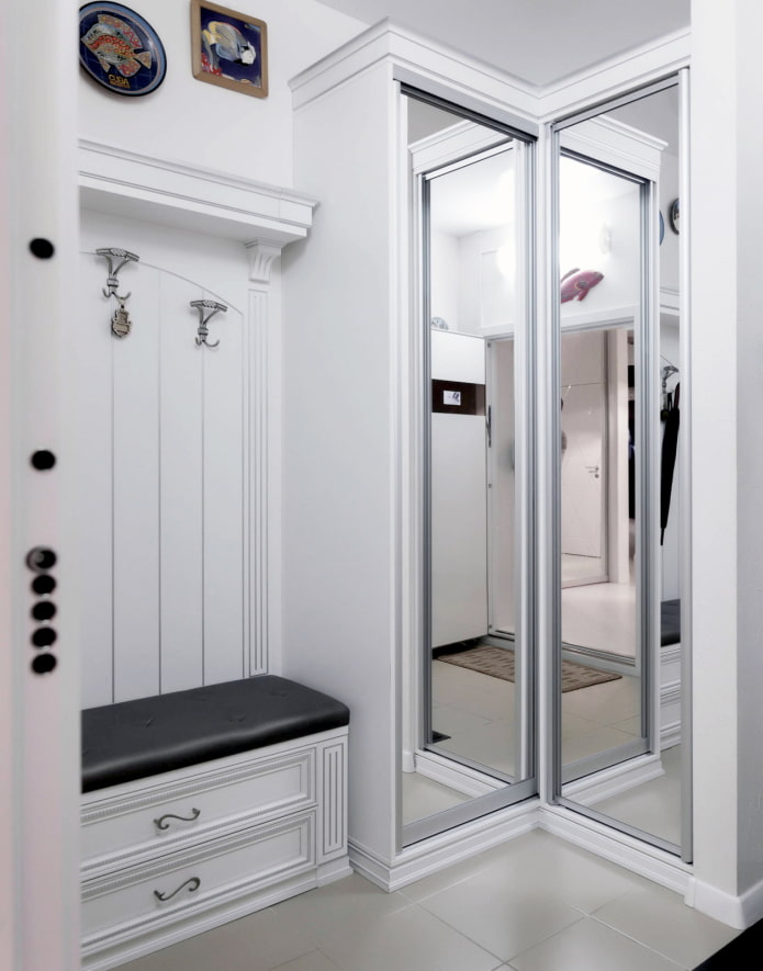 Sliding wardrobe in a small hallway