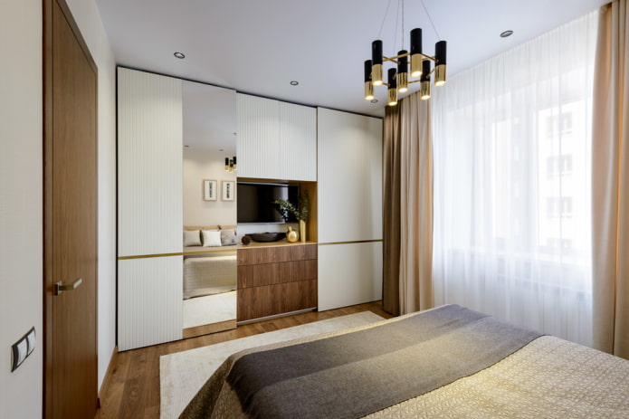 wardrobe with TV in the bedroom interior wardrobe with TV in the bedroom interior