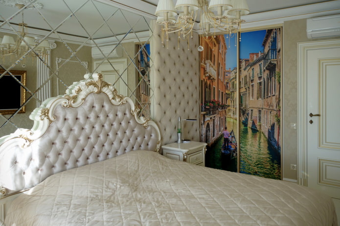 wardrobe with a facade with photo printing in the interior of the bedroom wardrobe with a facade with photo printing in the interior of the bedroom