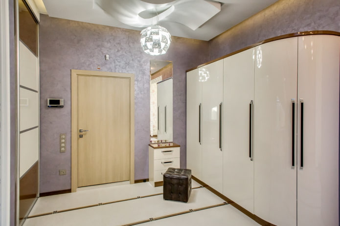 wardrobe with beveled corner in the interior of the corridor