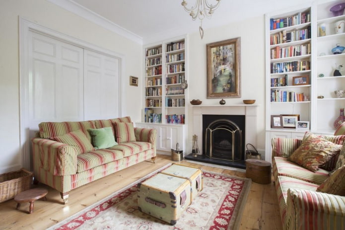 bookcases in the interior of the hall bookcases in the interior of the hall
