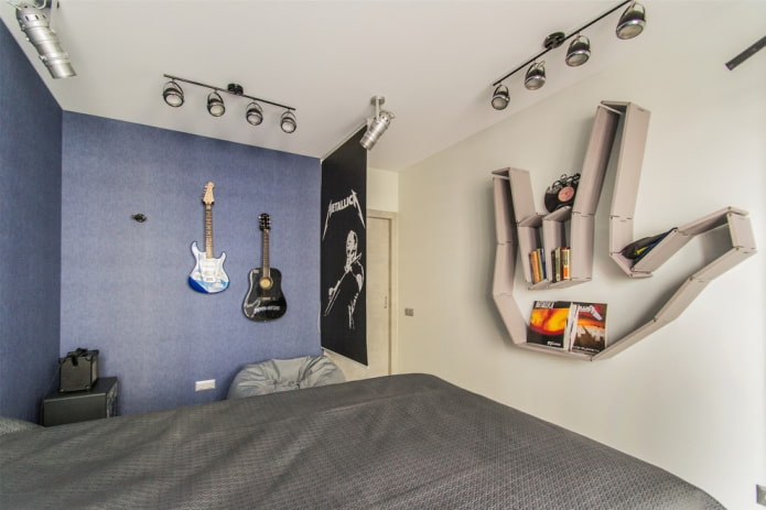 shelves for books in the interior of the nursery