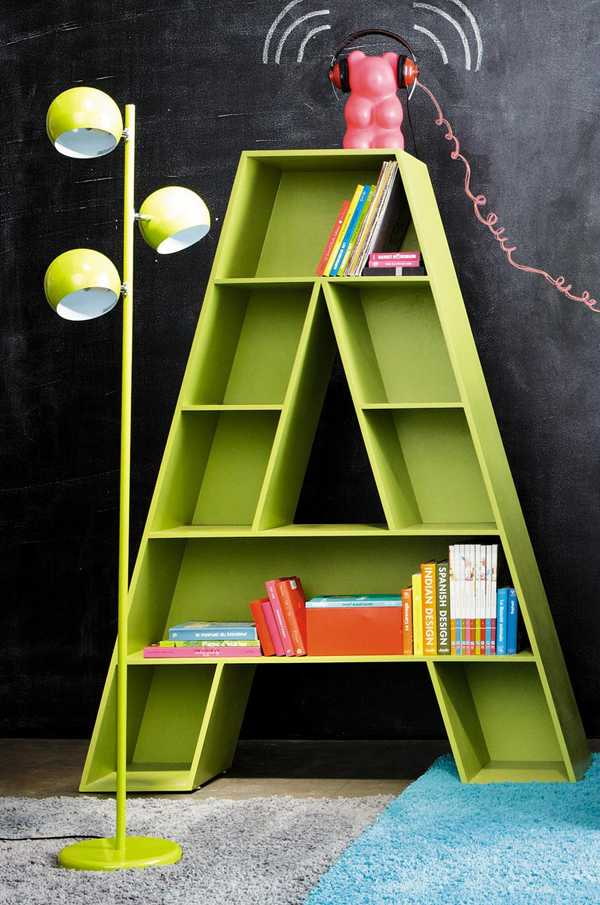original shelves for books in the interior
