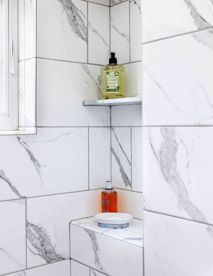Tile shelves