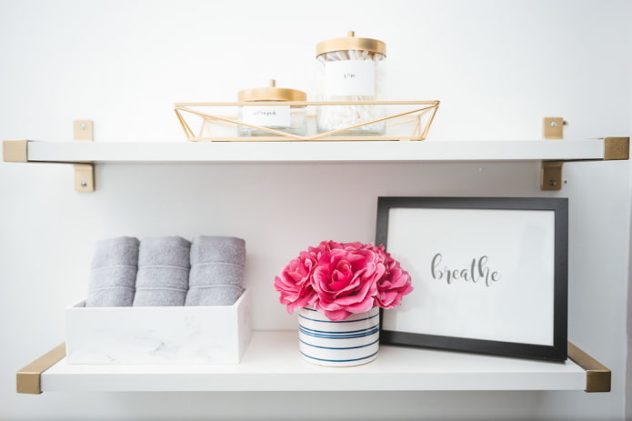 Shelves on a white background