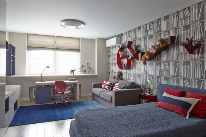 shelves in the interior of the nursery for a boy shelves in the interior of the nursery for a boy