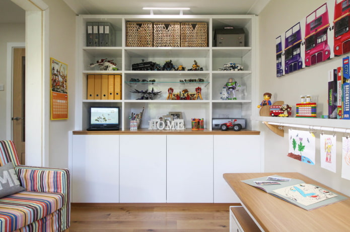combined shelves in the interior of the nursery combined shelves in the interior of the nursery