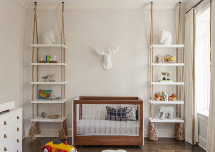 design of shelves in the interior of the nursery design of shelves in the interior of the nursery