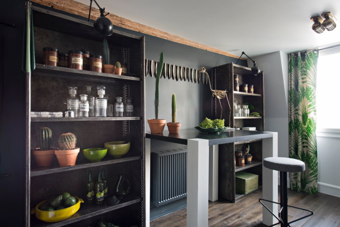 shelving structure in the interior of the kitchen shelving structure in the interior of the kitchen