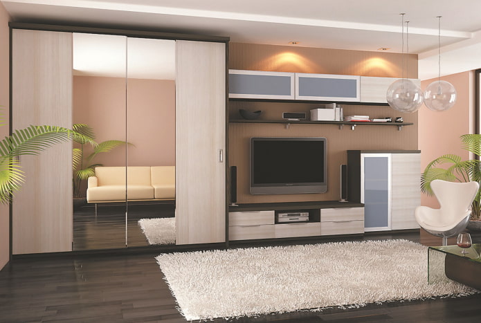 combined wall in the interior of the living room combined wall in the interior of the living room