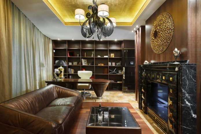 interior of the study in the art deco style interior of the study in the art deco style